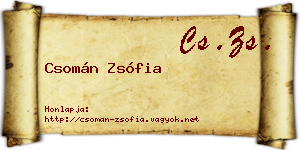 Csomán Zsófia névjegykártya